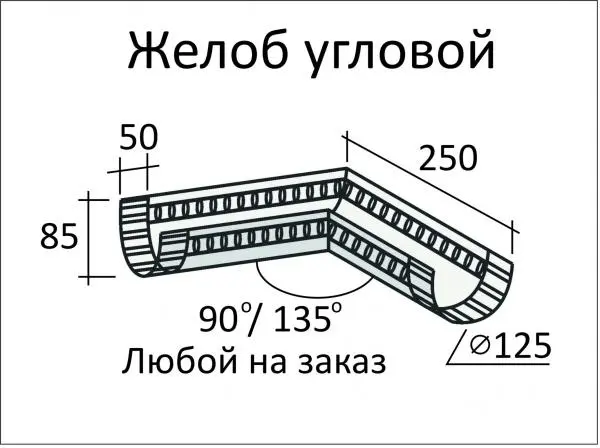 Желоб угловой  БЕЛ
