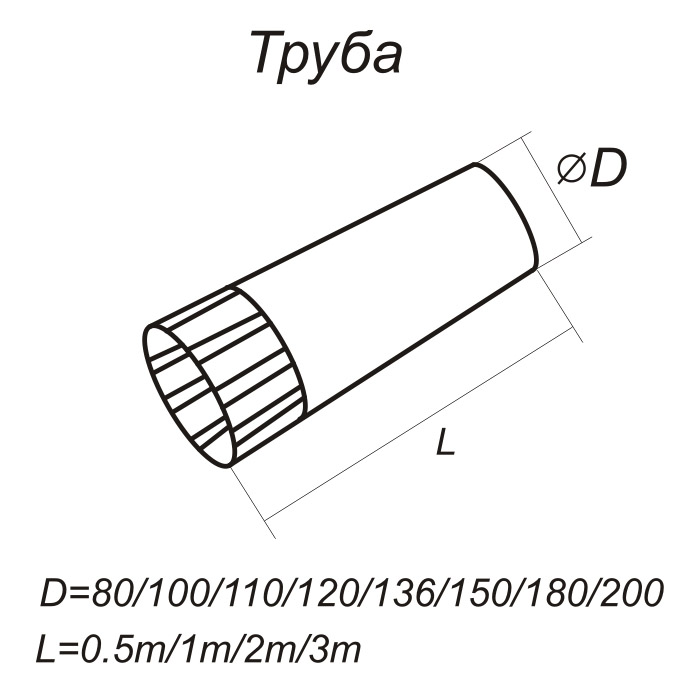 Труба 1м БЕЛ